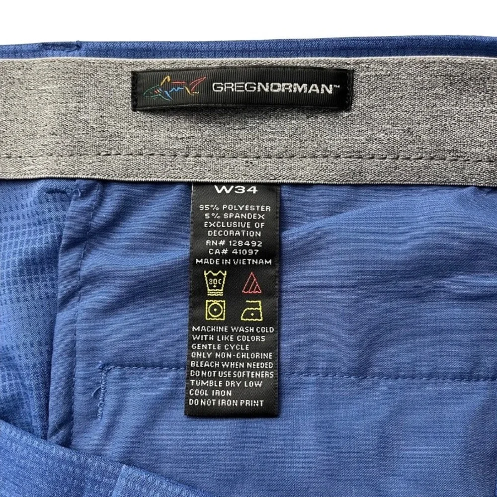 Greg Norman Performance‎ Golf Shorts Blue Size 34 NWT Stretch Moisture-Wicking
